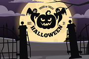 Halloween pumpkin and ghosts trick, an Object Illustration by Onyx (Thumbnail 2 of 3)