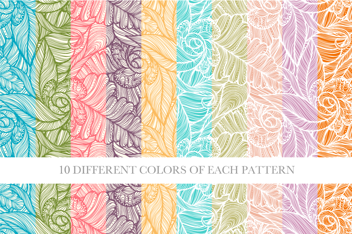 Curly patterns set preview 4