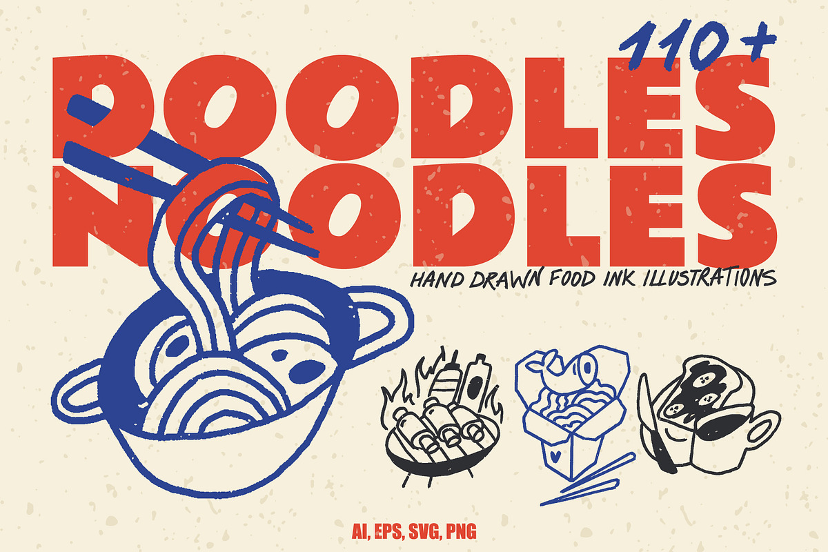 Doodles & Noodles: Ink Food Pack, a Food Illustration by Olly Kava (Photo 1 of 11)