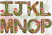 Wild Forest Alphabet Clipart set., a Decorative Illustration by Happy Sloth Graphics (Thumbnail 3 of 9)