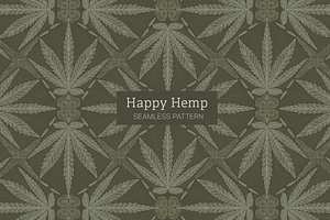 Happy Hemp Seamless Pattern