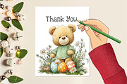 Whimsical Easter Teddy Bear Clipart, an Illustration by Creative Art (Thumbnail 2 of 8)