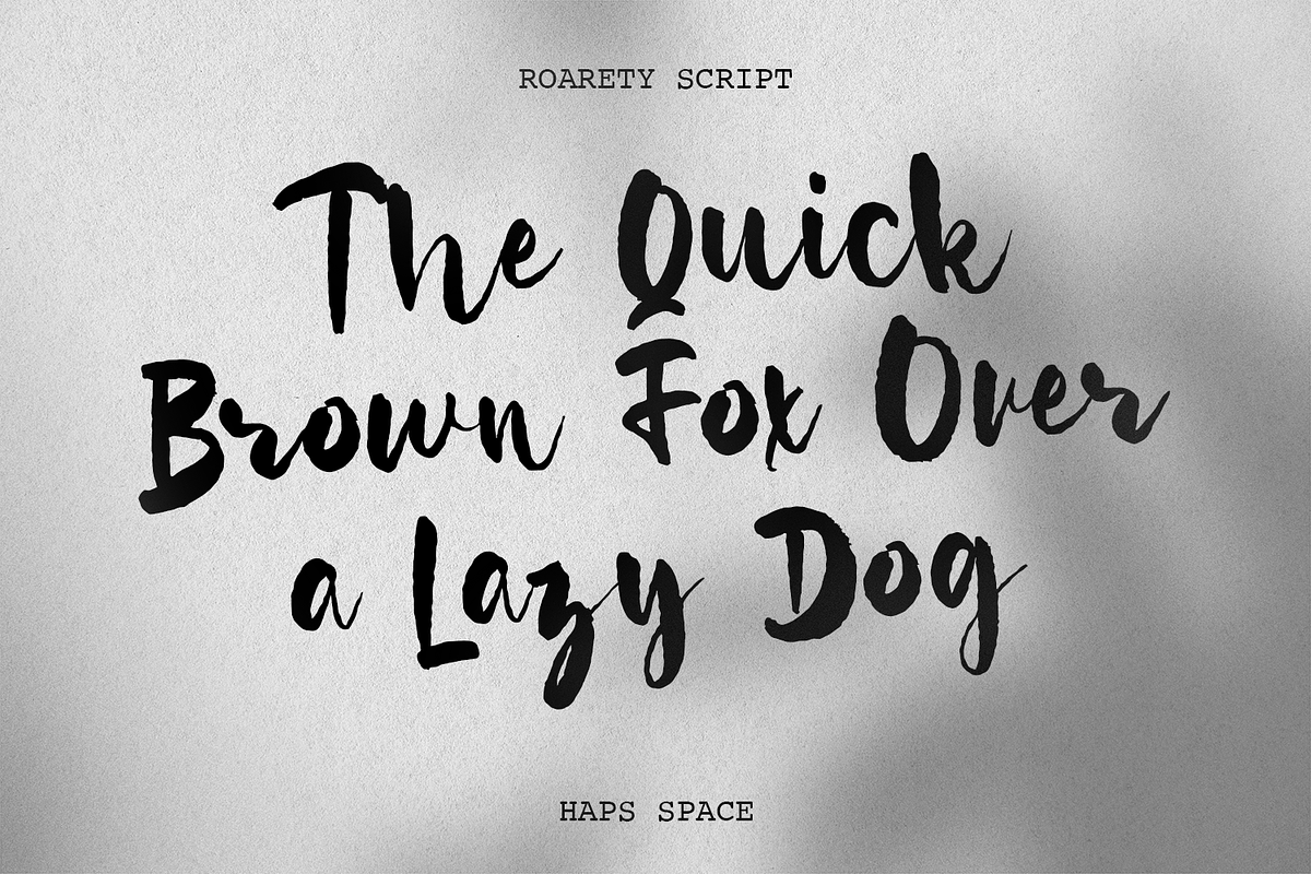 Roarety - Rough Script Font, a Font by Haps Space (Photo 2 of 8)