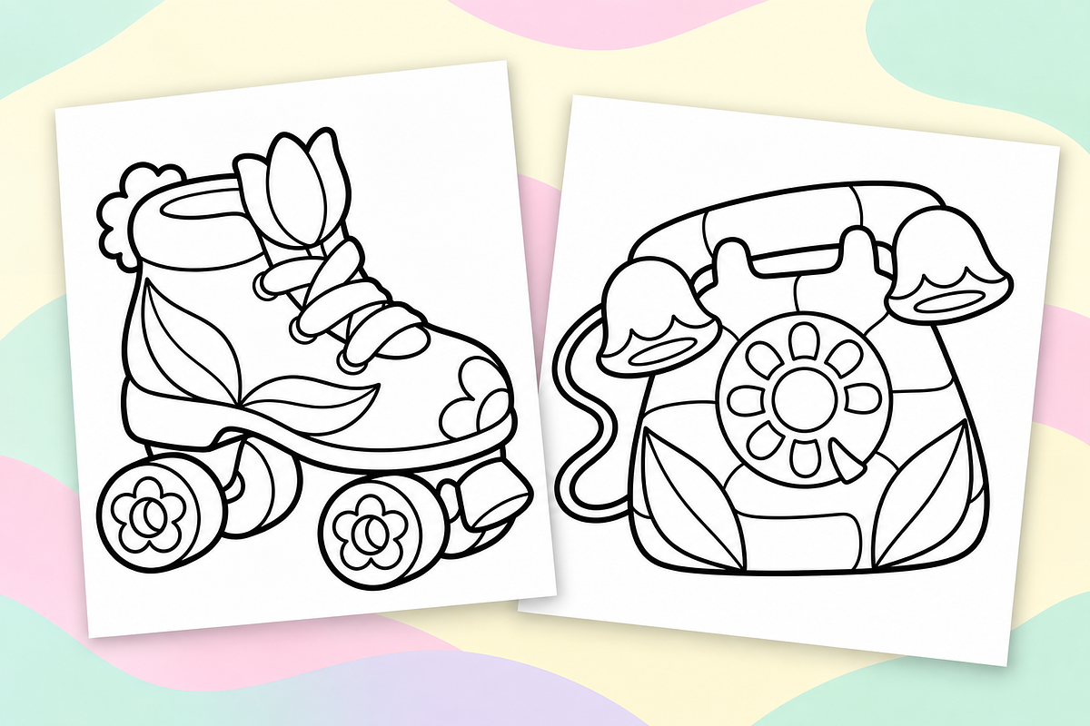 Cozy Flower Fun Coloring Pages, a Decorative Illustration by Inkivelle Studio (Photo 2 of 3)