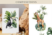 Tropical Jungle Watercolor Arts, an Object Graphic by Evgeniia (Thumbnail 2 of 12)