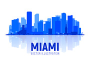 Miami Florida, US vector skyline, an Illustration by Sky and glass (Thumbnail 4 of 4)