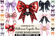 Halloween Coquette Bow Clipart, an Illustration by Craft Nest (Thumbnail 1 of 6)