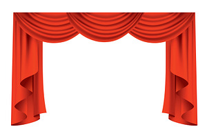 Red curtains realistic, an Object Illustration by Things for designers