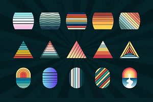 100 Vintage Retro Sunset Bundle SVG