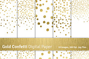 Gold Confetti Digital Papers-Png+Jpg, a Texture Graphic by Chus Moreno Studio (Thumbnail 1 of 2)