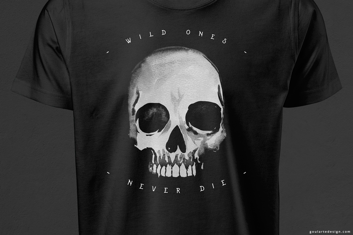 Watercolor skull | Rock and Roll, an Illustration by Goularte Design (Photo 1 of 7)