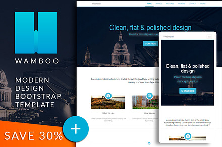 WAMBOO Bootstrap responsive template, a Bootstrap Template by Bootstraptor