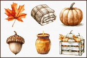 Watercolor Neutral Autumn Clipart Bu, an Illustration by Sublimation Artist (Thumbnail 3 of 6)
