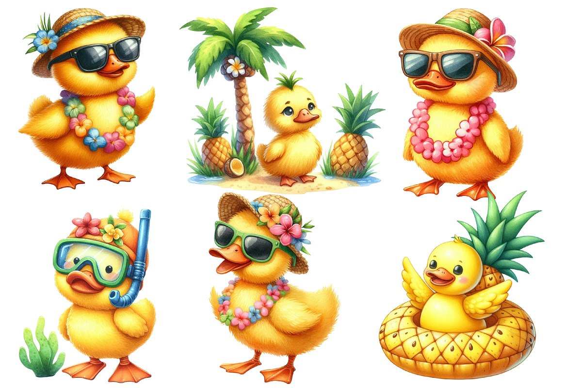Duck Clipart, Hawaiian Clipart, an Illustration by Designworld (Photo 3 of 6)