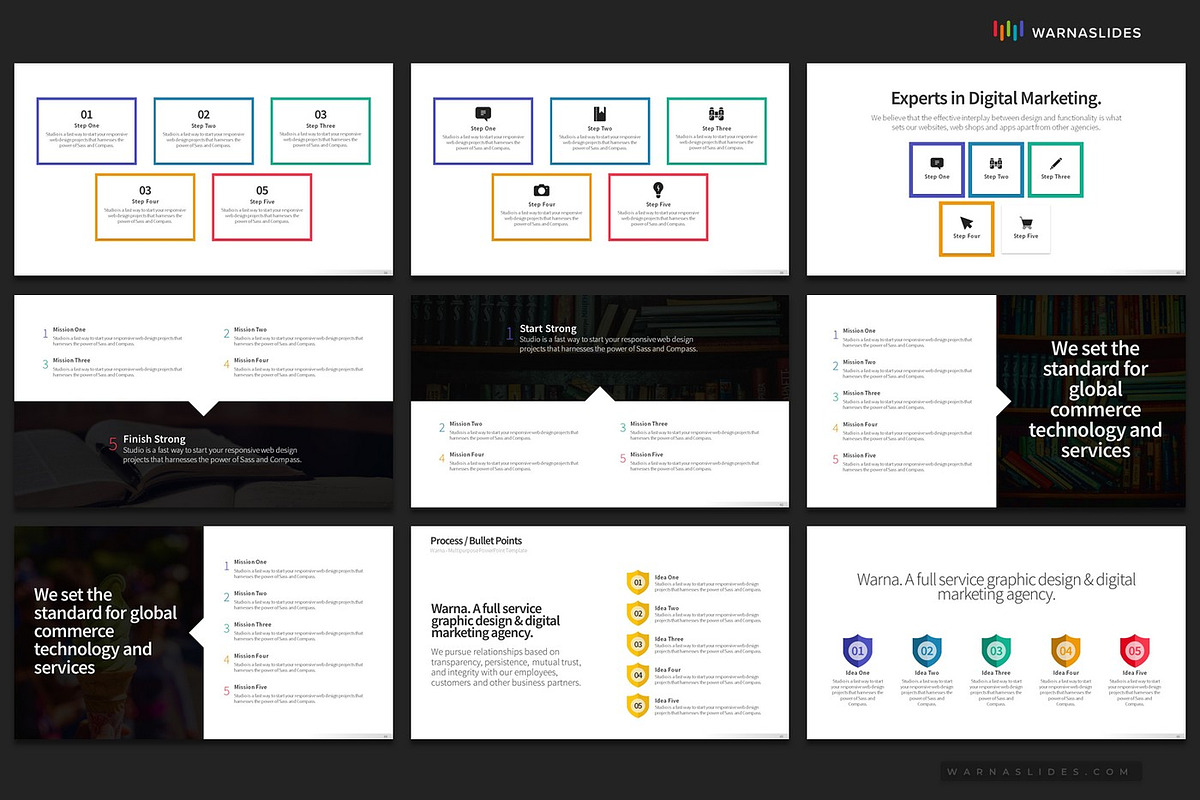 5 Bullet Points PowerPoint Templates, a Presentation Template by Warna Works (Photo 8 of 21)