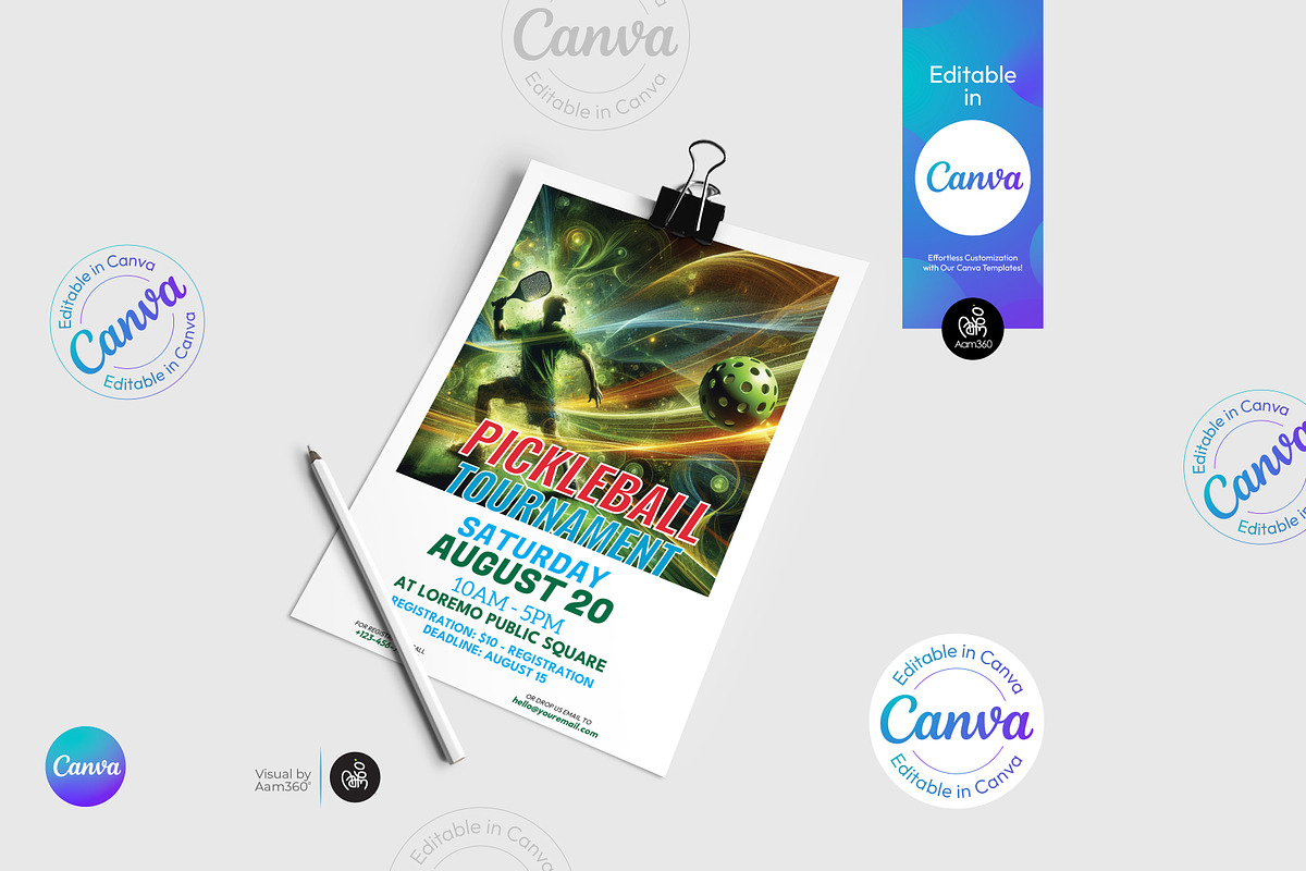 Pickleball Flyer Template, a Flyer Template by Aam360 (Photo 3 of 3)