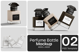 Square Perfume Bottle Mockup, a Packaging Mockup by Permadi Creative