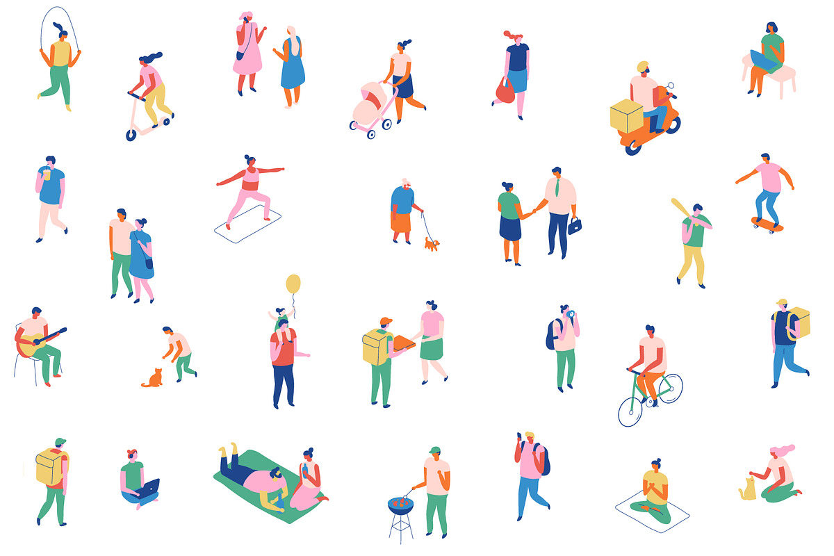 Flat vector people lifestyle bundle, a Person Illustration by Vector_Art (Photo 12 of 27)