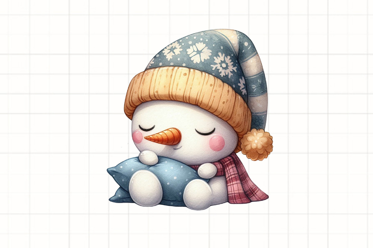 Funny Snowman Winter Hat Clipart, an Illustration by CrexoraLab (Photo 4 of 5)