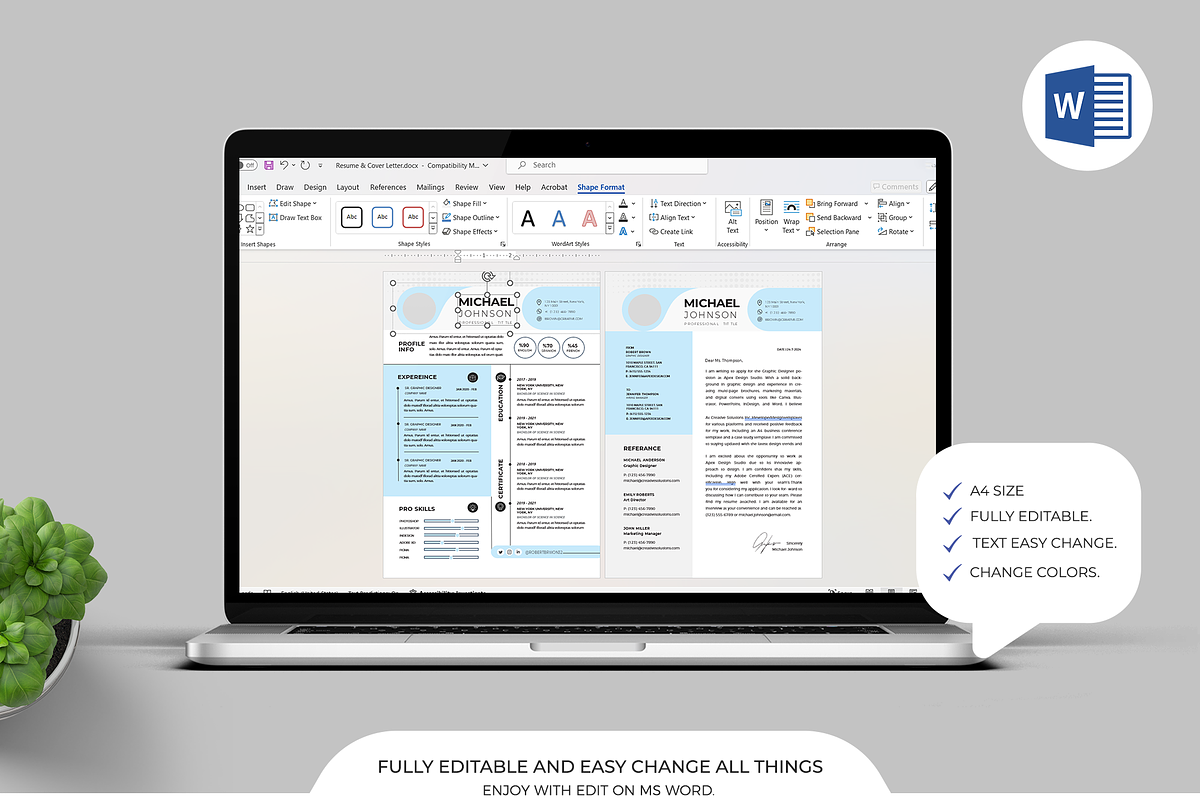 Resume Word & Canva Template, a Resume Template by Template Zone (Photo 7 of 7)