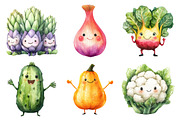 Cute Vegetables Sublimation Clipart, an Illustration by Daily.Designs (Thumbnail 3 of 5)