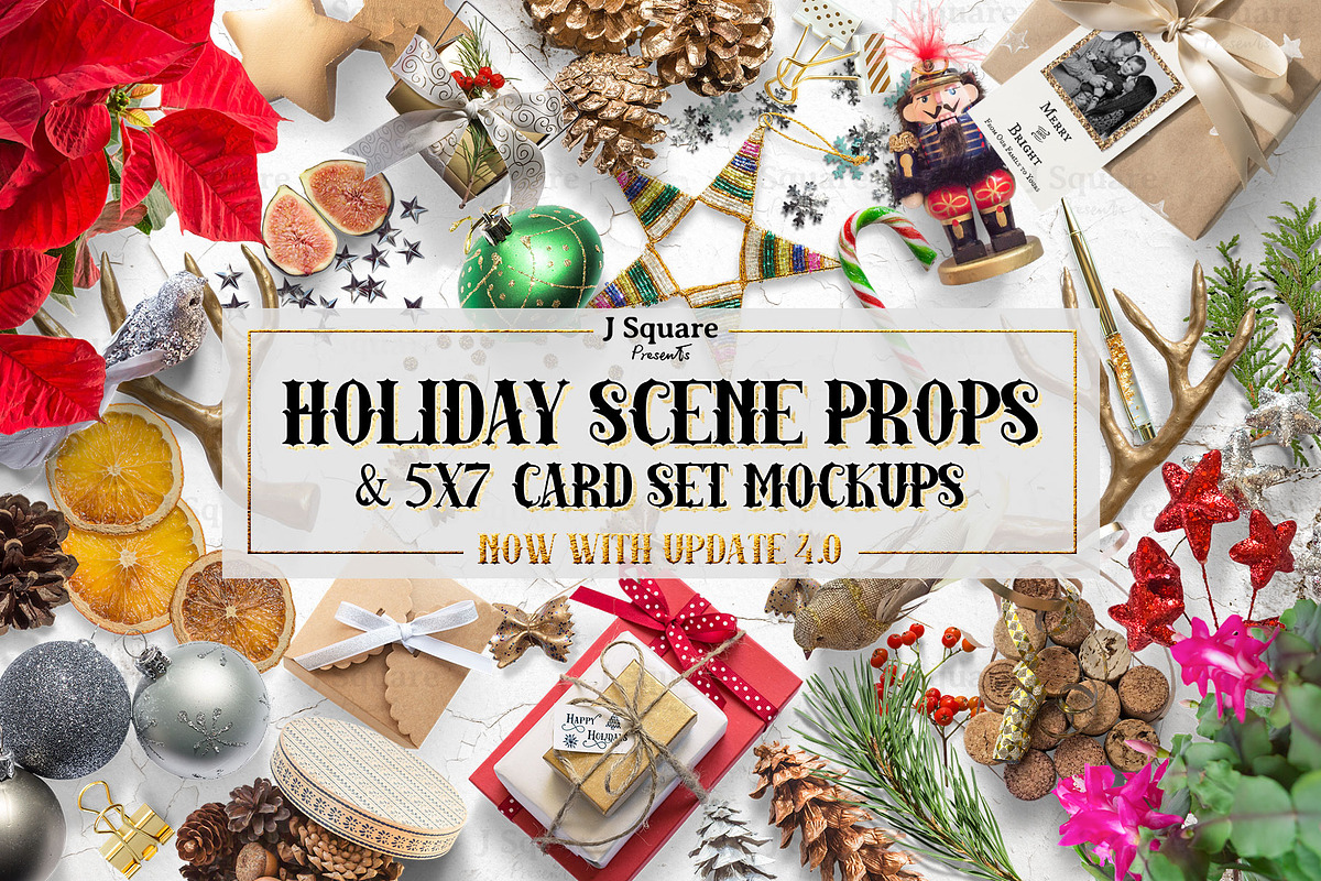 Holiday Props CardSet MockUps & More, a Product Mockup by JSquarePresents (Photo 2 of 13)