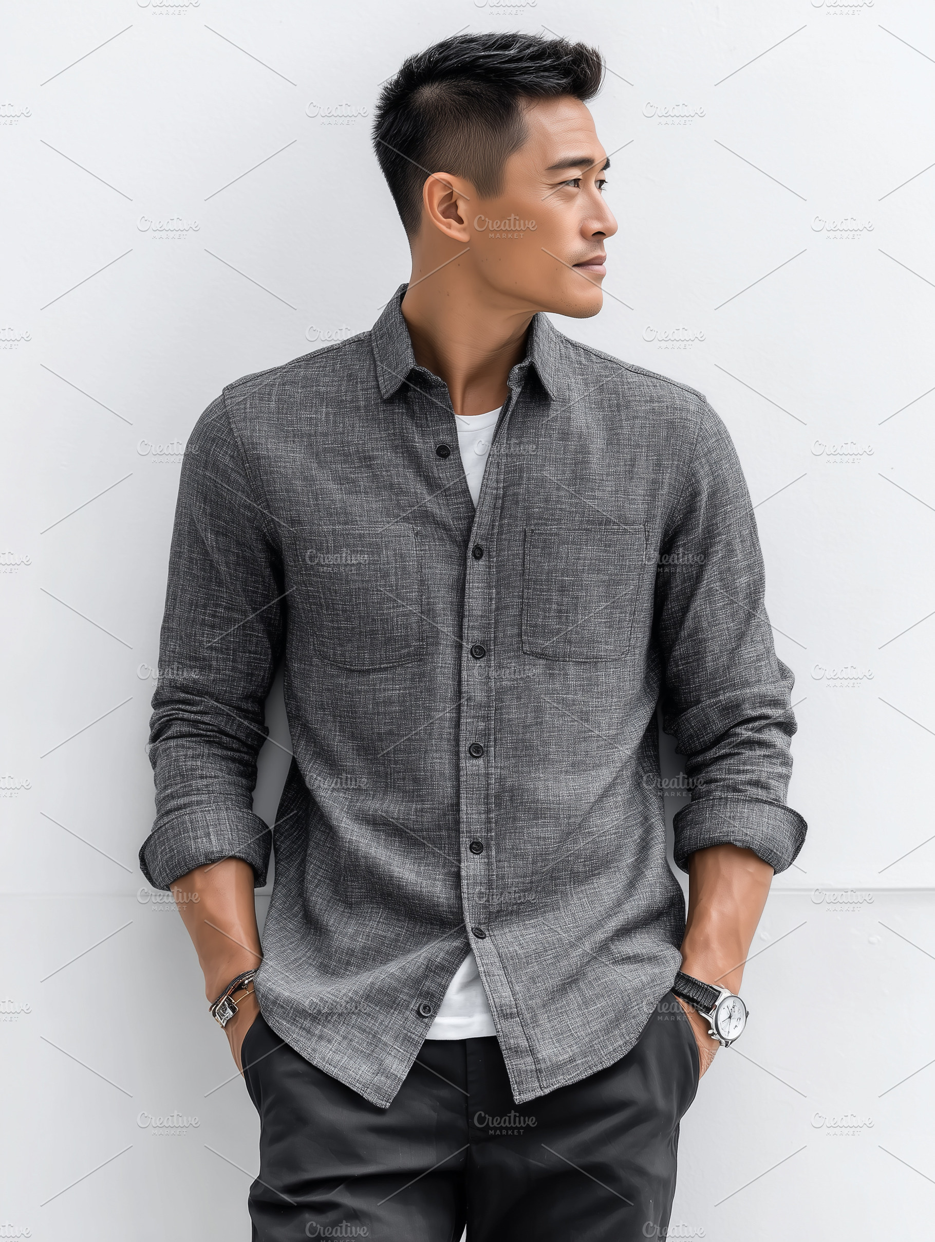 Stylish confident asian man, a Person Photo by MistyDay