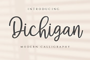 Dichigan - Modern Calligraphy Script, a Script Font by Motokiwo (Thumbnail 1 of 11)