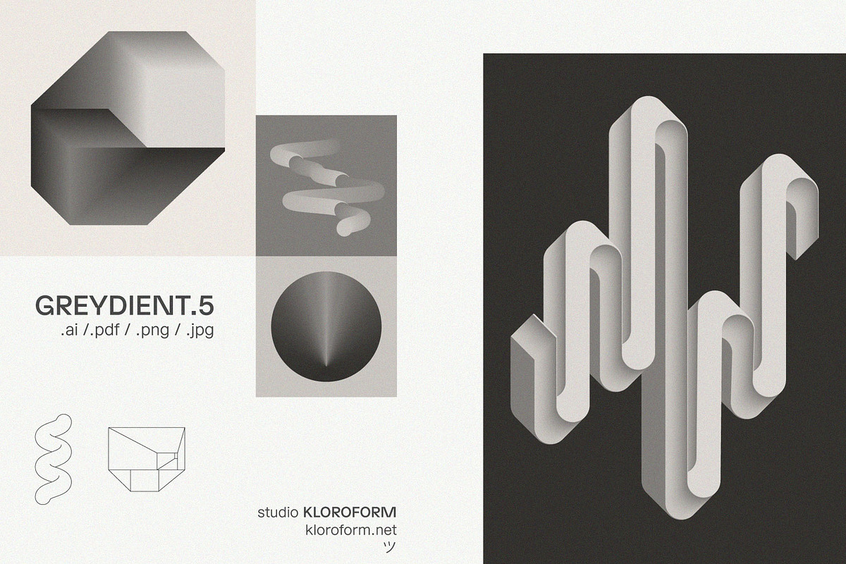Greydient 5 - Blend Objects, an Object Graphic by kloroform (Photo 1 of 14)