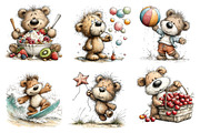 Whimsical Summer Teddy Bear Clipart, an Illustration by Dream Creation (Thumbnail 6 of 7)