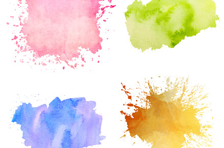 Watercolor splash and blot set, an Abstract Photo by BOOCYS
