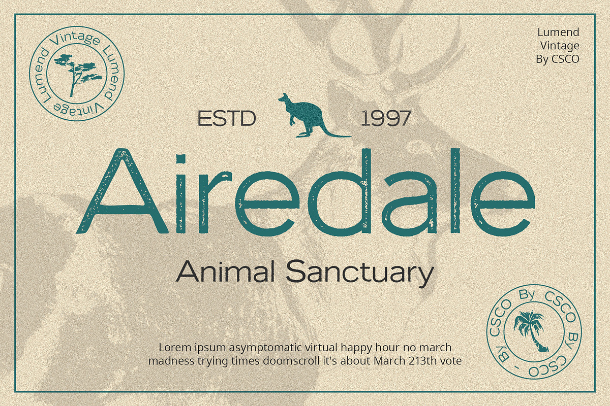 Lumend Vintage – Sans Serif Stamp, a Sans Serif Font by Craft Supply Co. (Photo 4 of 8)