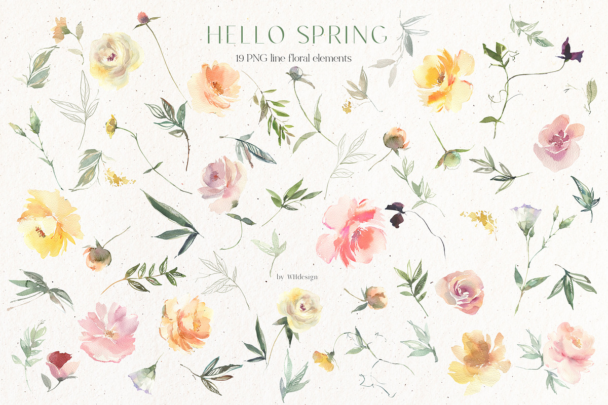 Hello Spring Watercolor ClipArt, an Animal Illustration by whiteheartdesign (Photo 17 of 24)
