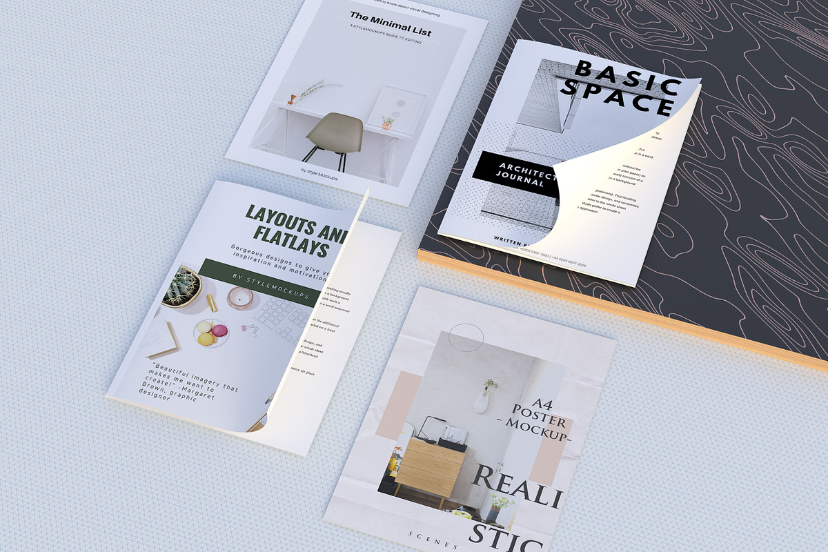 Magazine/Poster Mockups, a Print Template by StyleMockups (Photo 4 of 6)