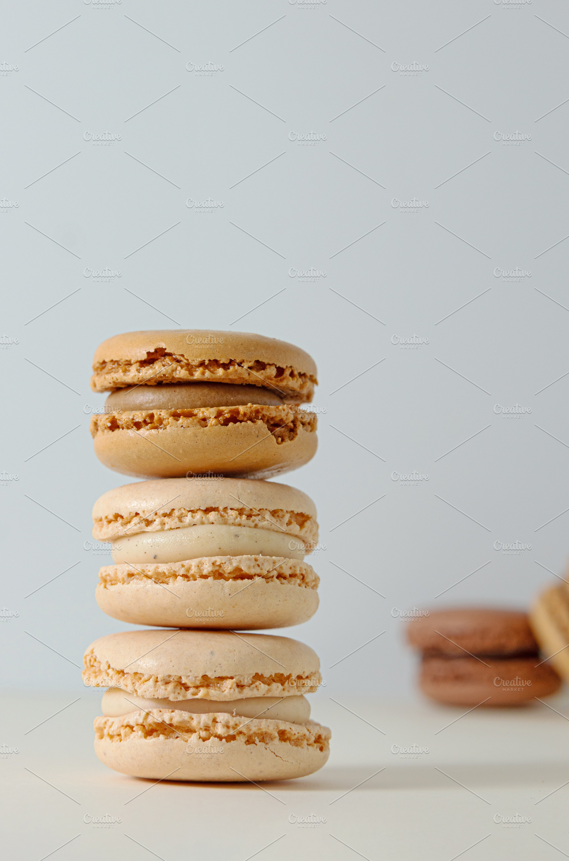 Stacked macarons, a Food & Drink Photo by Bloomstock studio