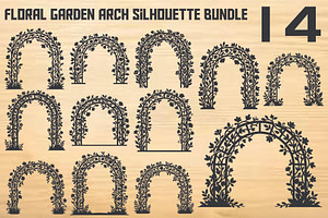 Floral Garden Arch Silhouette Bundle