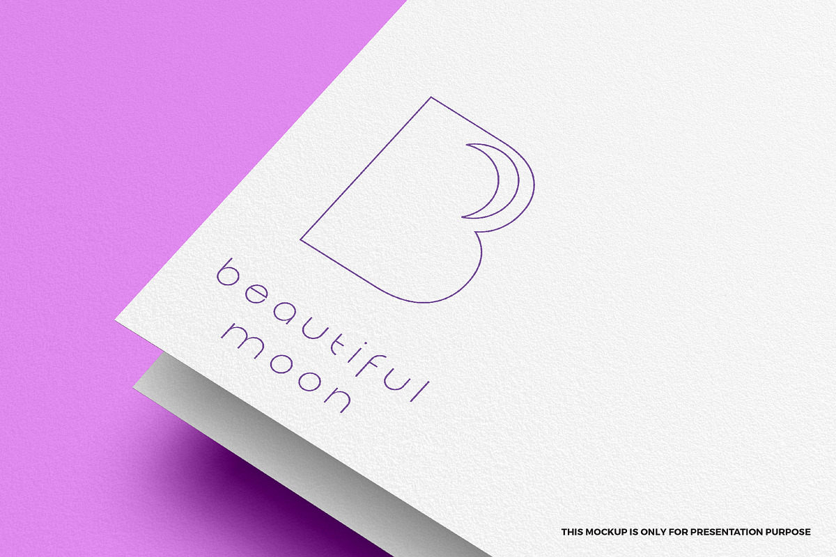 B crescent moon logo design, a Branding & Logo Template by MuzaInspires (Photo 4 of 5)