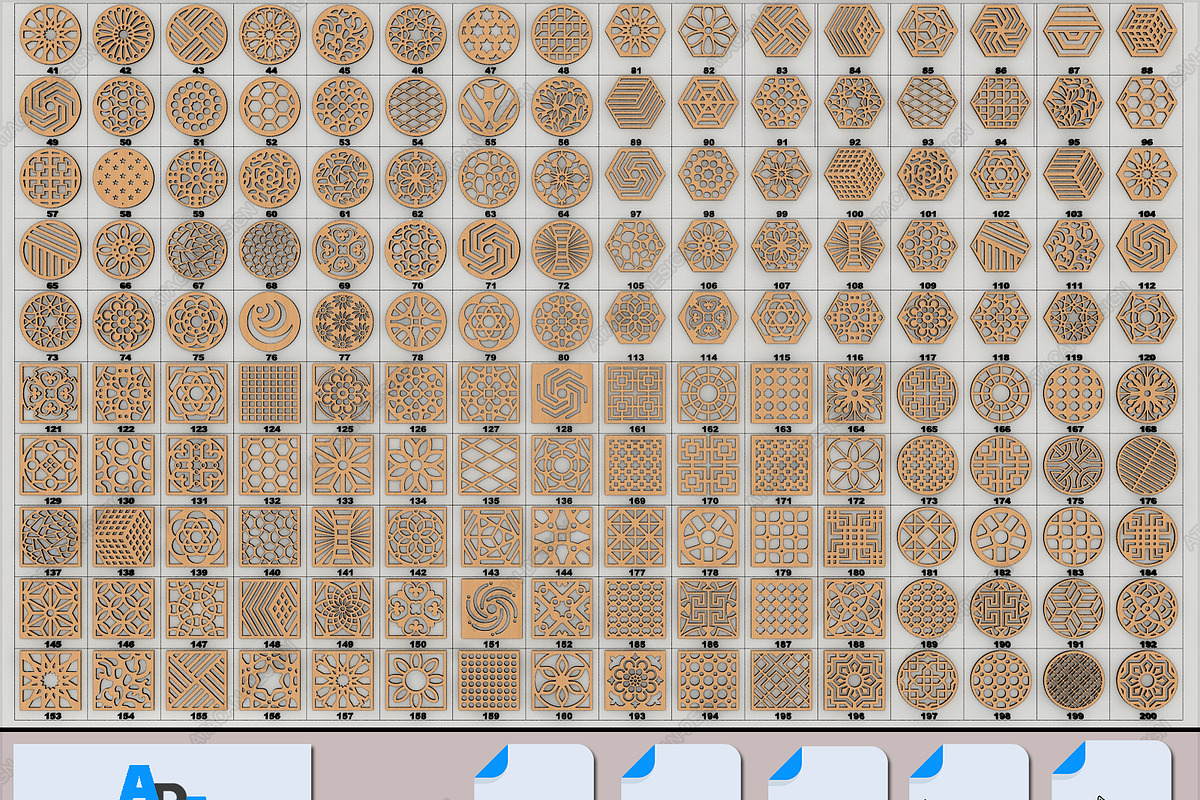 200Pcs Drink Coaster Patterns Bundle, a Pattern Graphic by AtacanDigital (Photo 1 of 8)