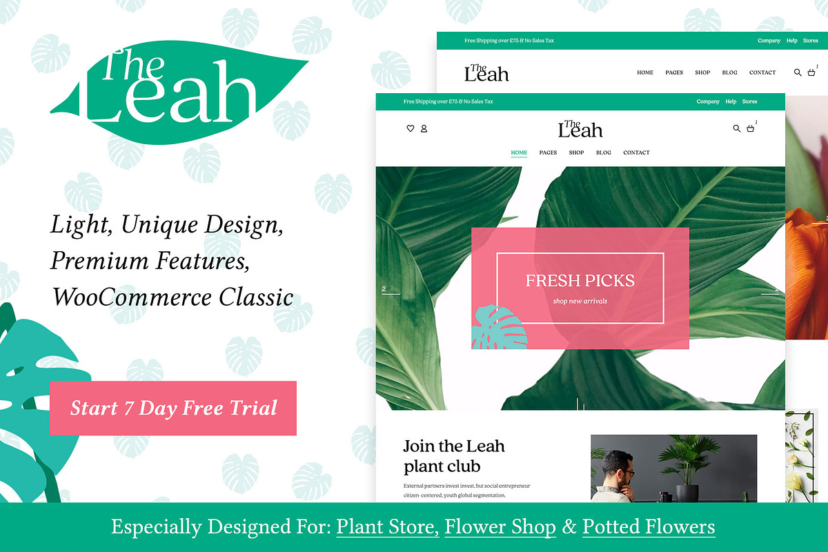 Leah - Flower Shop WooCommerce Theme, a WordPress Template by WClassic