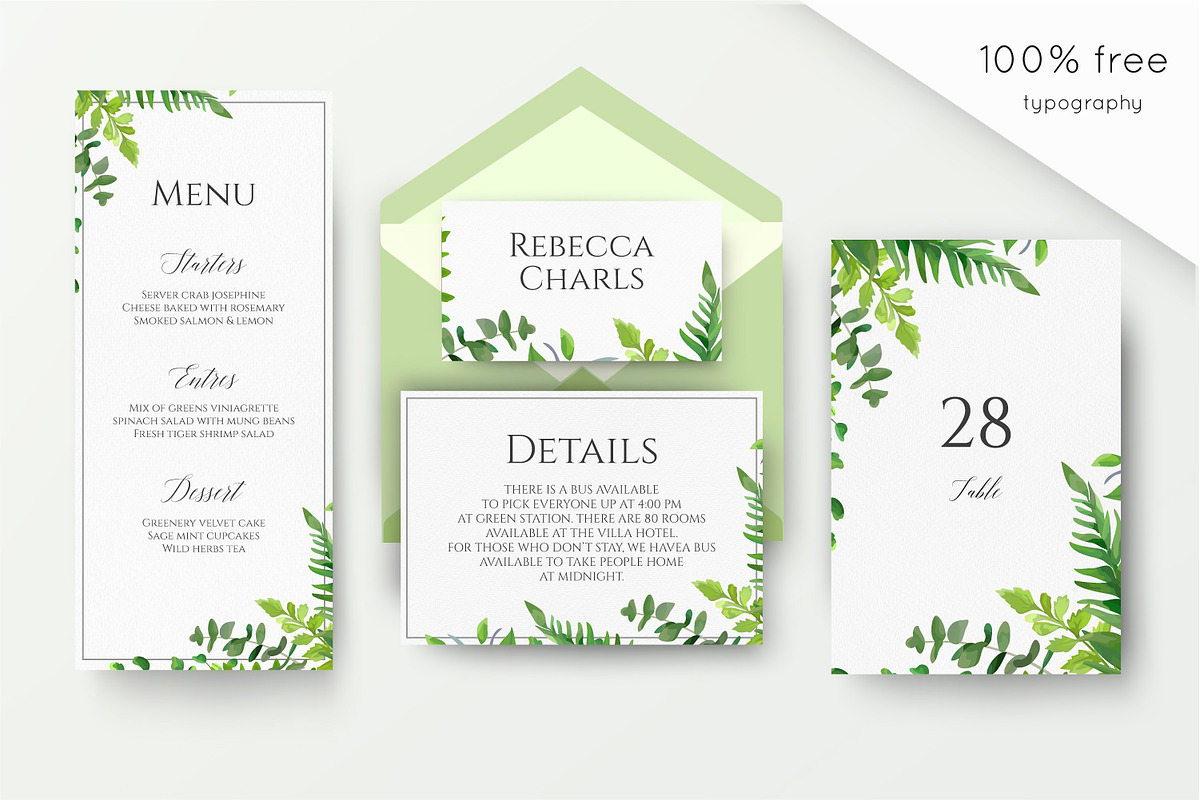 Wedding suite - Forest freshness, an Invitation Template by Alewiena (Photo 6 of 8)