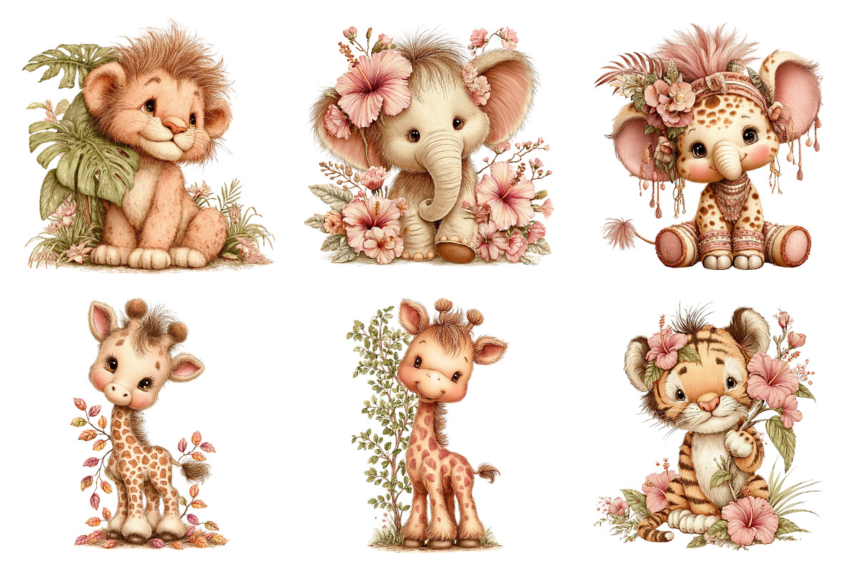 Safari Animal Clipart Bundle, a Seasonal Illustration by Daily.Designs (Photo 5 of 5)