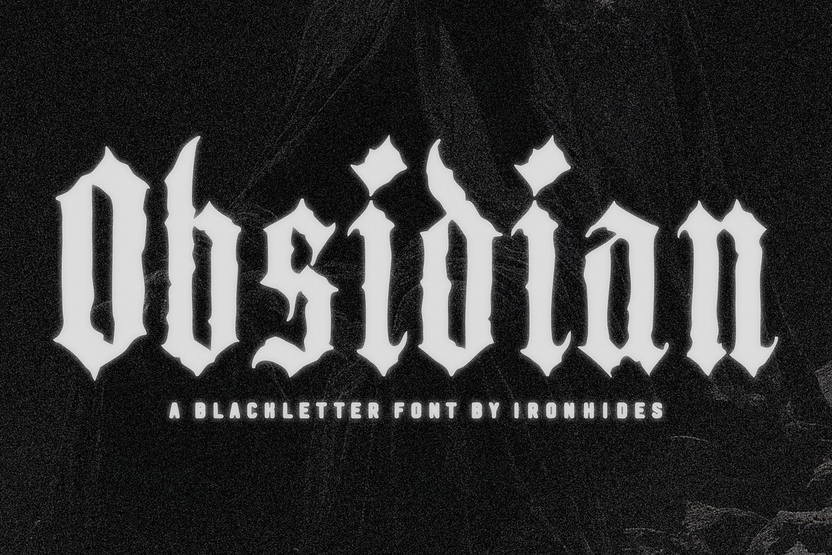 OBSIDIAN - Blackletter with Grit, a Blackletter Font by Mark Richardson (Photo 1 of 3)