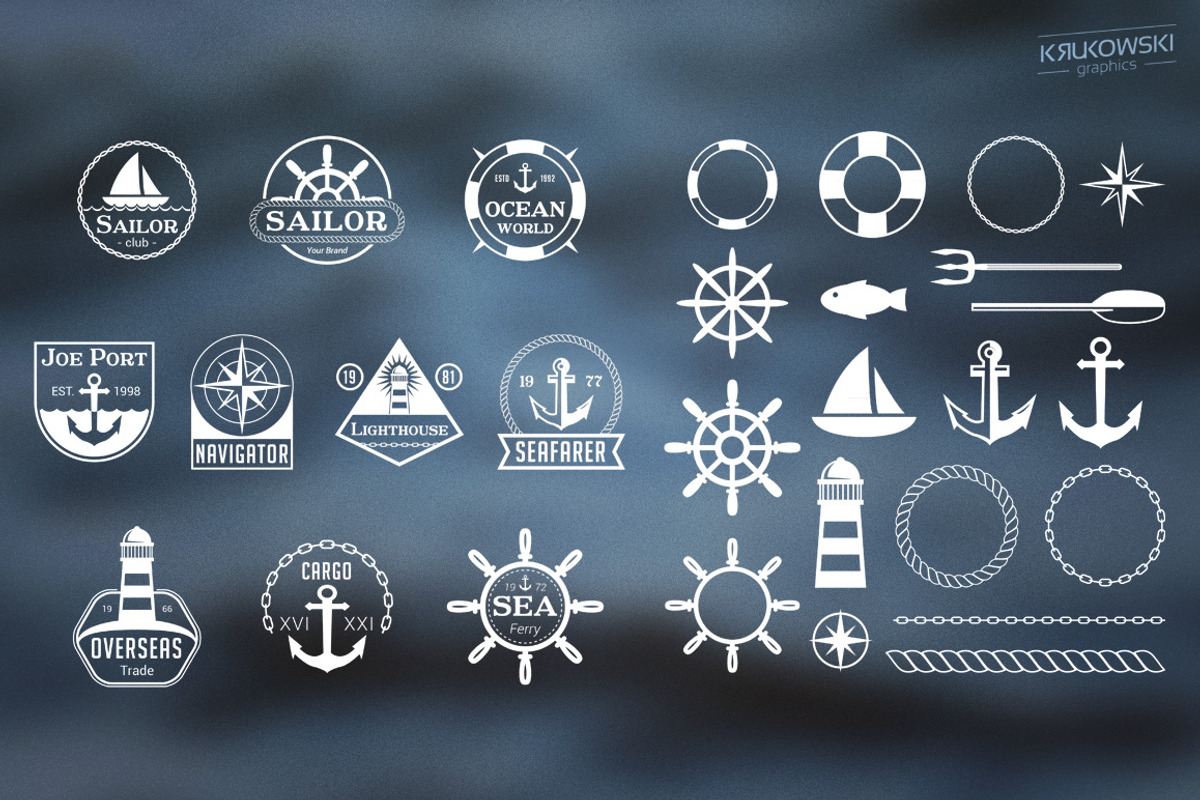 Sea Marine Badges Logos, a Branding & Logo Template by Krukowski Graphics (Photo 4 of 5)