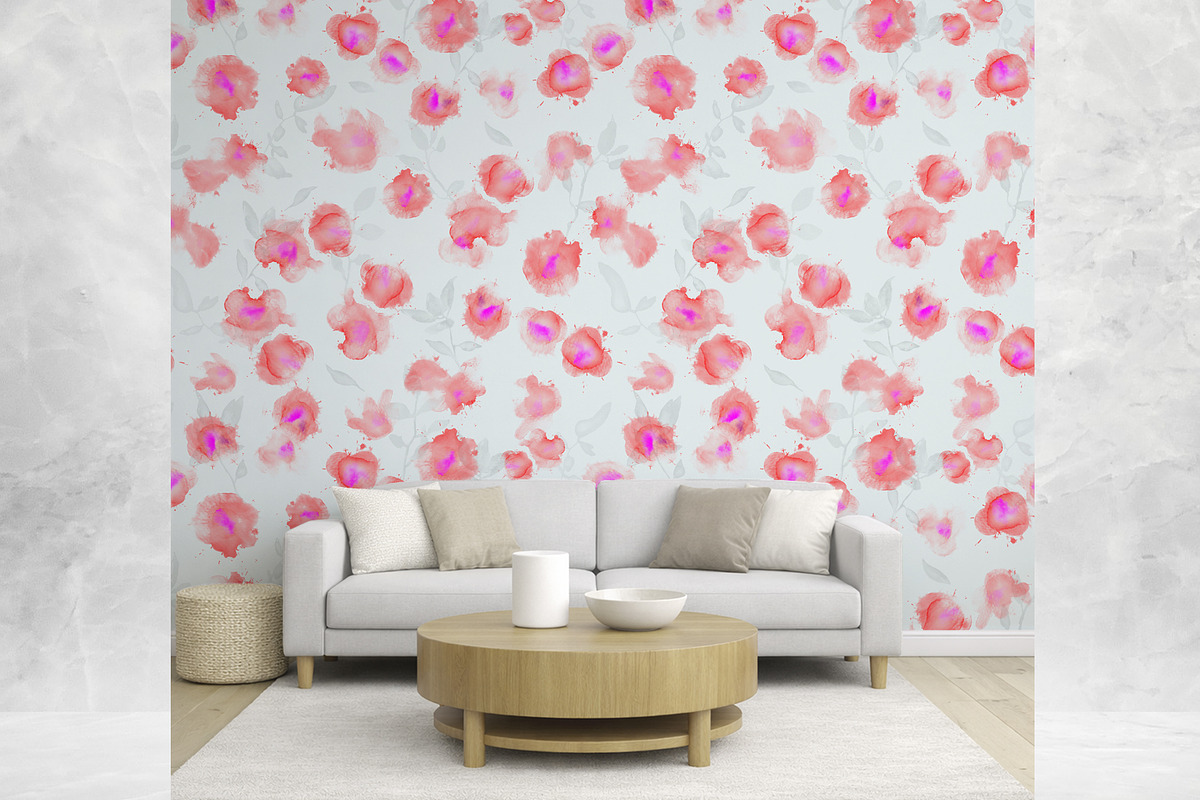 Hand Painted Pink Floral Pattern, a Pattern Graphic by MartinShop (Photo 7 of 10)