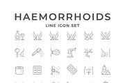 Set line icons of hemorrhoid, an Outline Icon by motorama (Thumbnail 1 of 2)