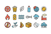 Eco Friendly Icons Set, an Illustration by designvectx (Thumbnail 2 of 3)