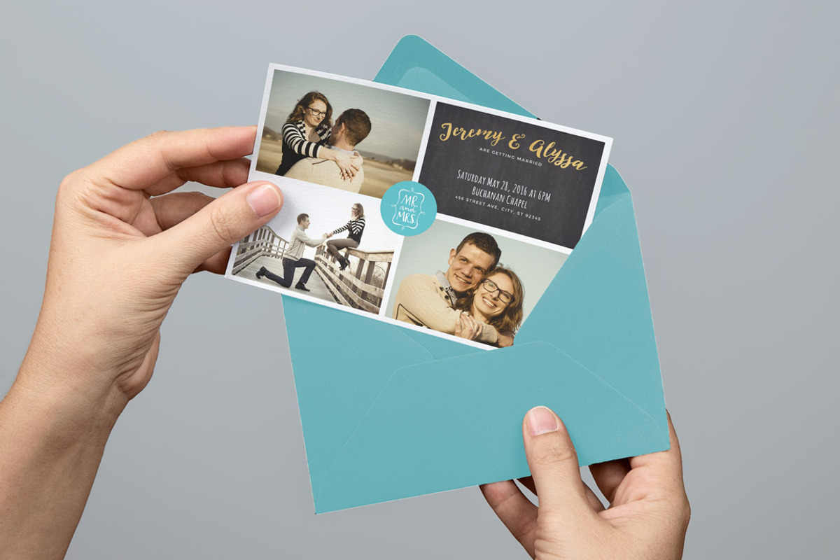 Photo Collage Wedding Invitation, an Invitation Template by ShutterSweets (Photo 5 of 6)