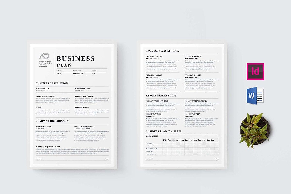 Business Plan | MS Word & Indesign, a Stationery Template by design_hut (Photo 1 of 7)