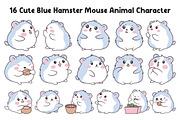 16 Cute Blue Hamster Mouse Character, an Animal Illustration by jongcreative (Thumbnail 1 of 6)