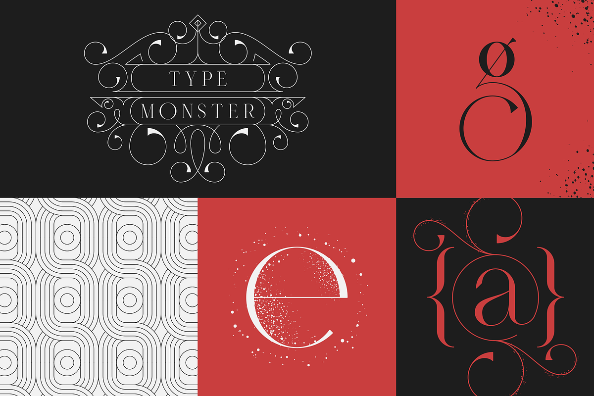 Type Monster - Elegant Font + Extras, a Serif Font by VP Fonts (Photo 12 of 15)